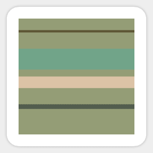 A gorgeous harmony of Camo Green, Beige, Grey/Green, Greyish Teal and Gunmetal stripes. Sticker